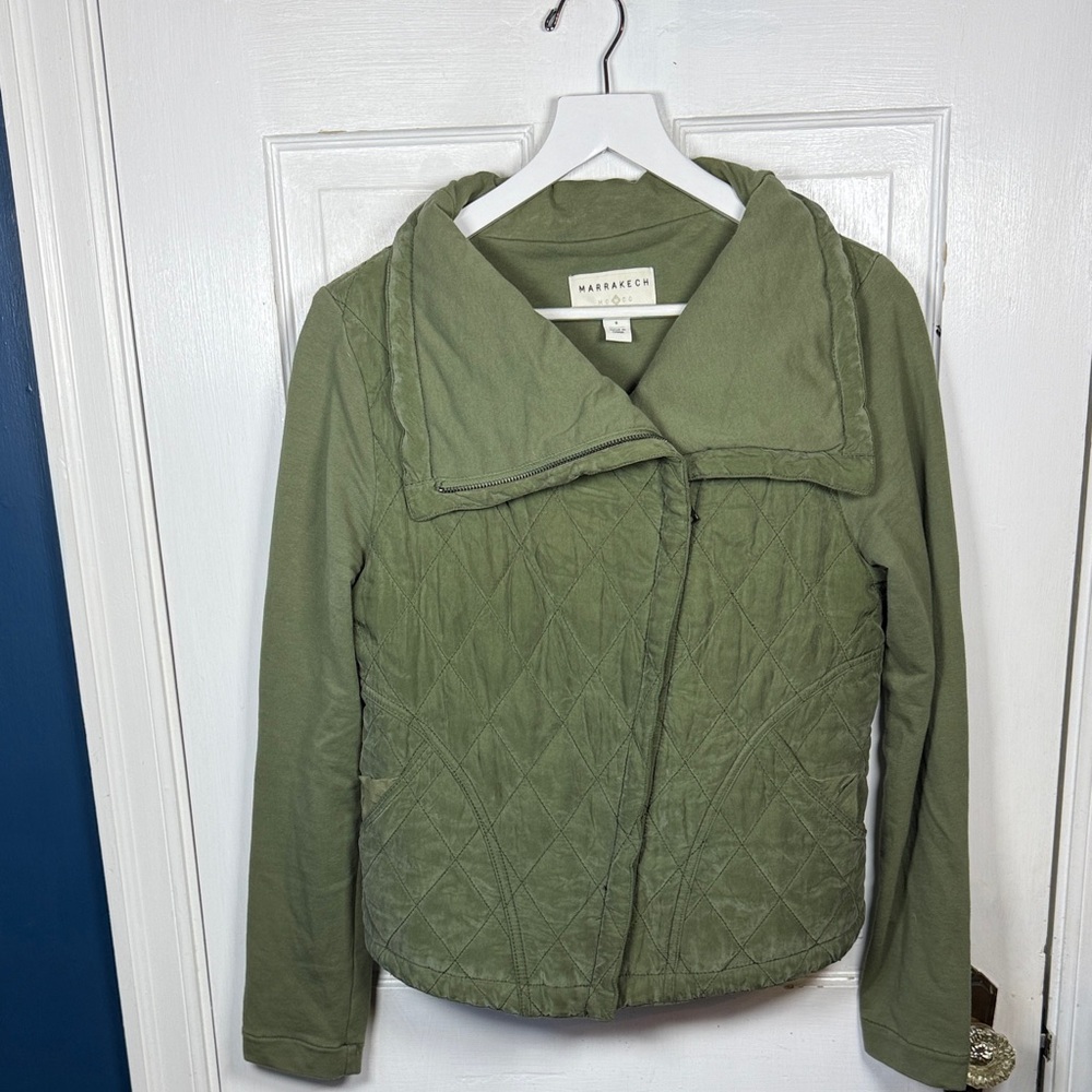 Anthropologie Marrakech Quilted Phoebe Jacket in Olive Green W2232 Sz S - Picture 4 of 10
